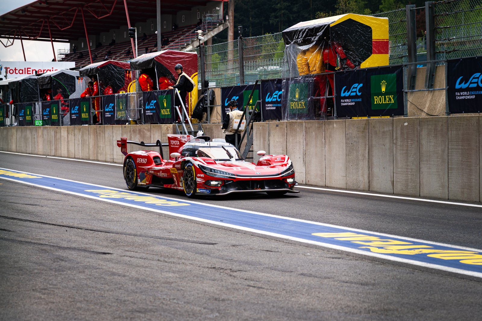 Toyota hypercar cruising through the pitlane