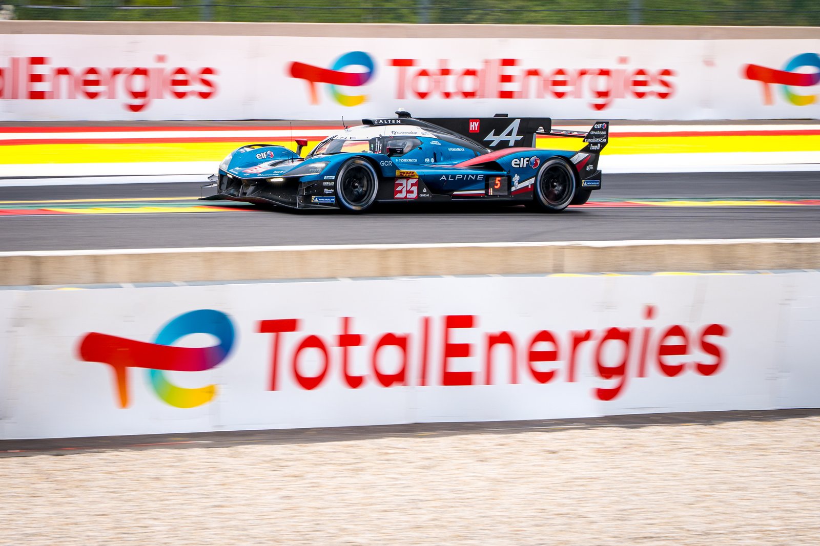 Alpine hypercar on the straight