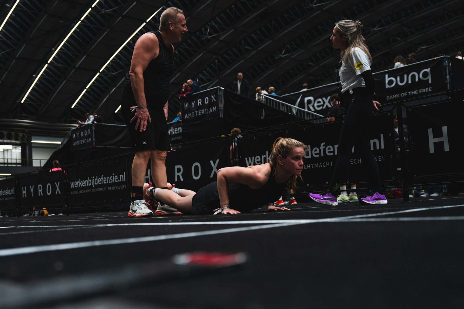 Burpee Broad jump during hyrox