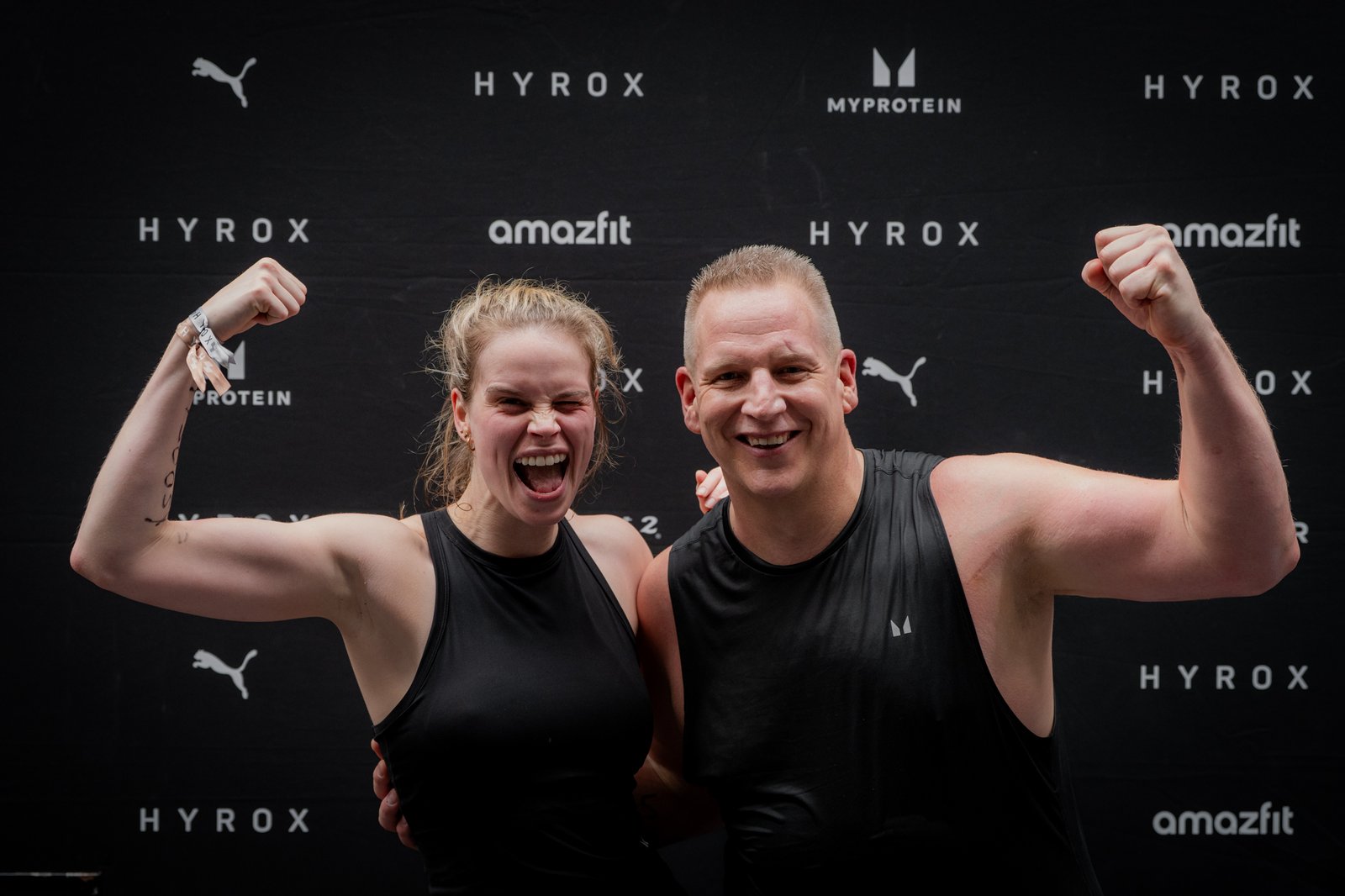 Happy celebration at the end of Hyrox